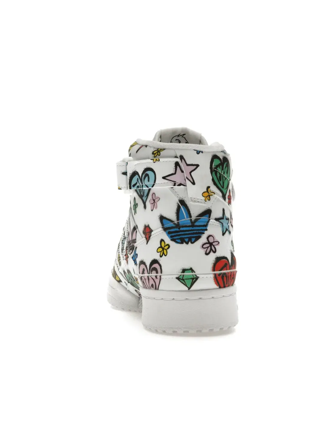 Мужские кроссовки Lifestyle Adidas Forum 84 Hi Jeremy Scott Monogram Graffiti — изображение 4 из 4, белый/белый/черный