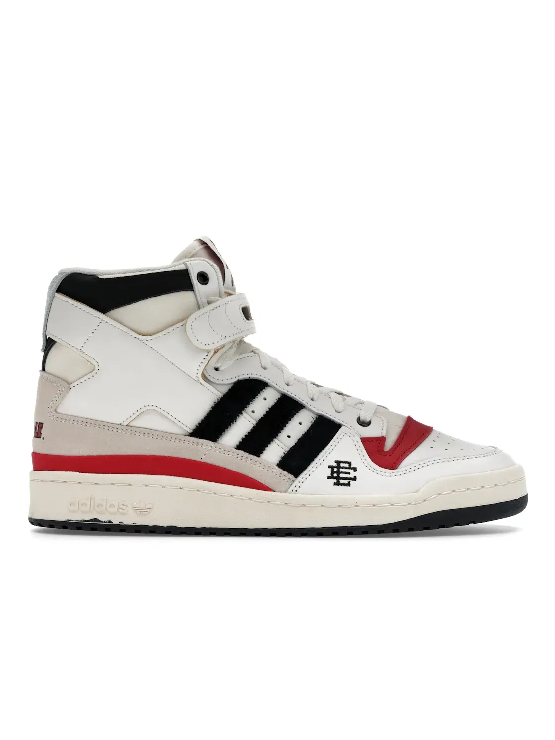 Мужские кроссовки Lifestyle Adidas Forum 84 High Eric Emanuel Louisville Cardinals — изображение 1 из 4, белый черный красный