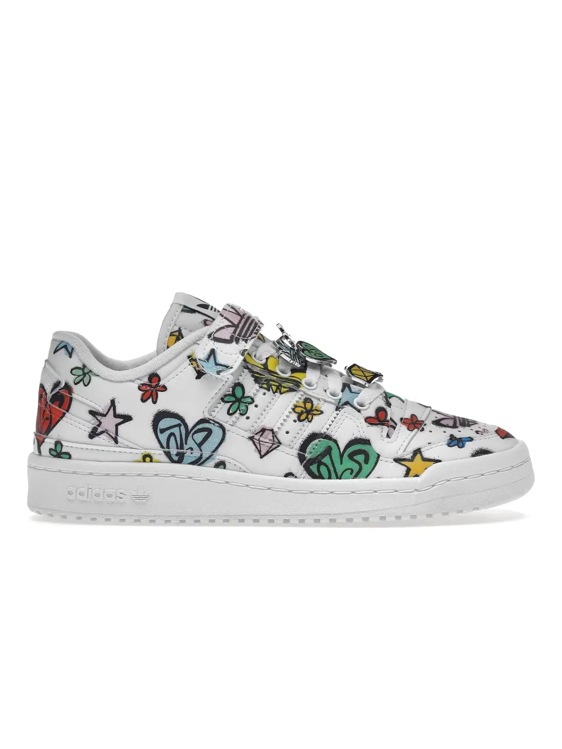 Мужские кроссовки Lifestyle с дизайном Jeremy Scott Monogram Graffiti Adidas Forum 84 Low — изображение 1 из 4