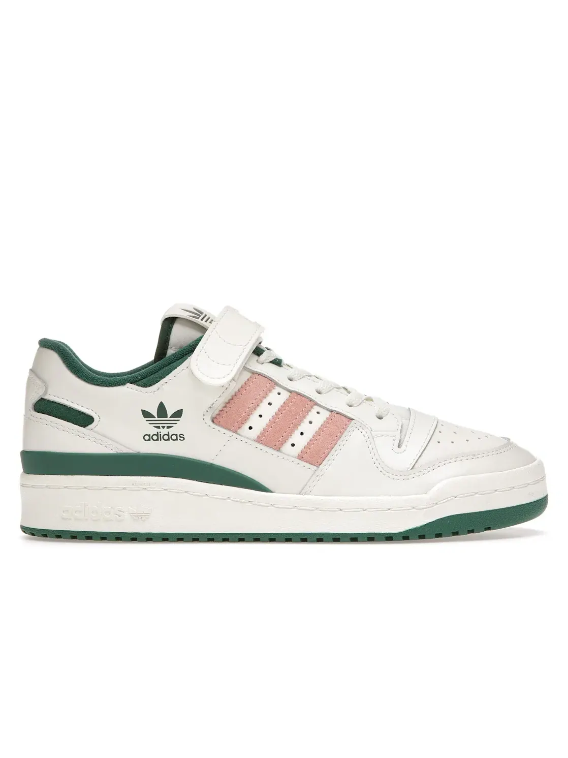 Мужские кроссовки для повседневной носки с перфорацией Adidas Forum 84 Low — изображение 1 из 4, белый/зеленый/розовый
