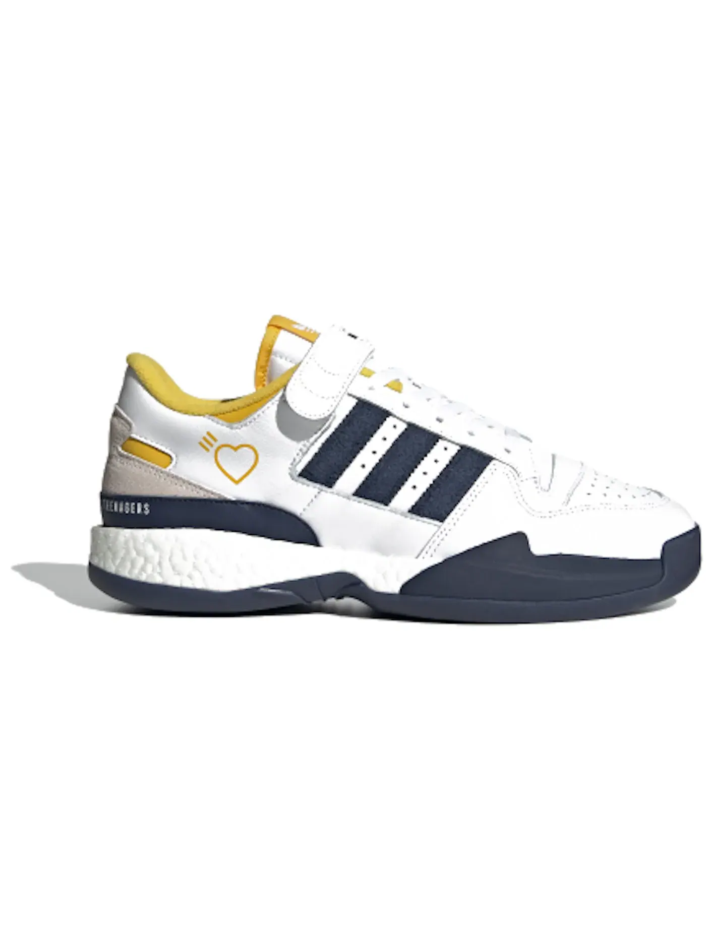 Мужские кроссовки Lifestyle Adidas Forum Boost Low — изображение 1 из 1, белый/желтый/темно-синий