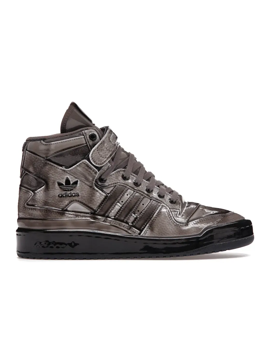 Мужские кроссовки с глянцевым покрытием Adidas Forum Hi Jeremy Scott — изображение 1 из 4, черный/черный