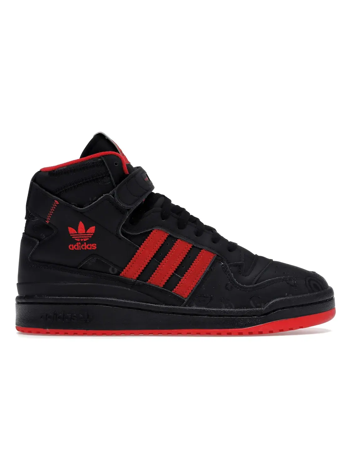 Мужские кроссовки с принтом Adidas Forum High Adidas — изображение 1 из 4, черный/черный/красный