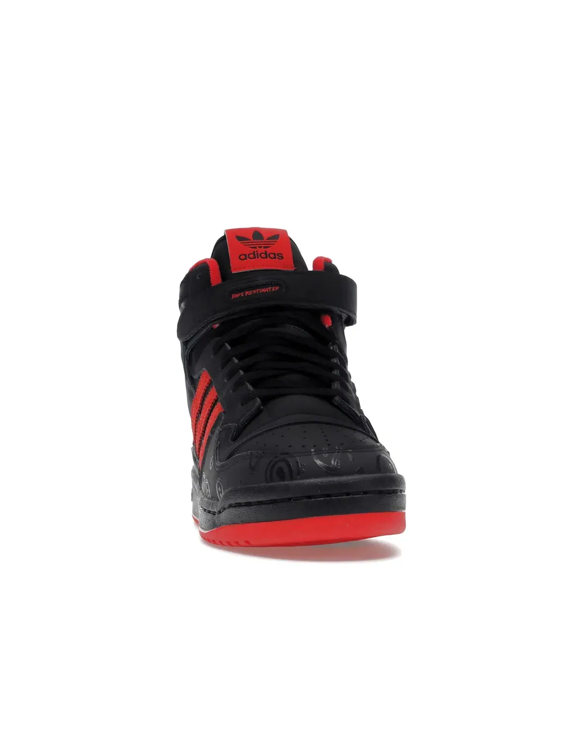 Мужские кроссовки с принтом Adidas Forum High Adidas — изображение 2 из 4, черный/черный/красный