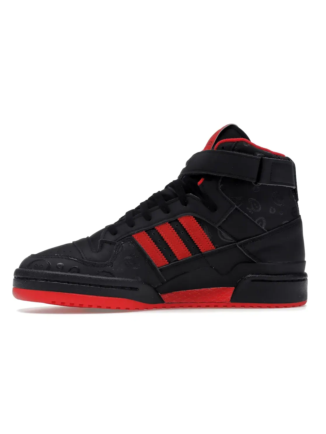 Мужские кроссовки с принтом Adidas Forum High Adidas — изображение 3 из 4, черный/черный/красный