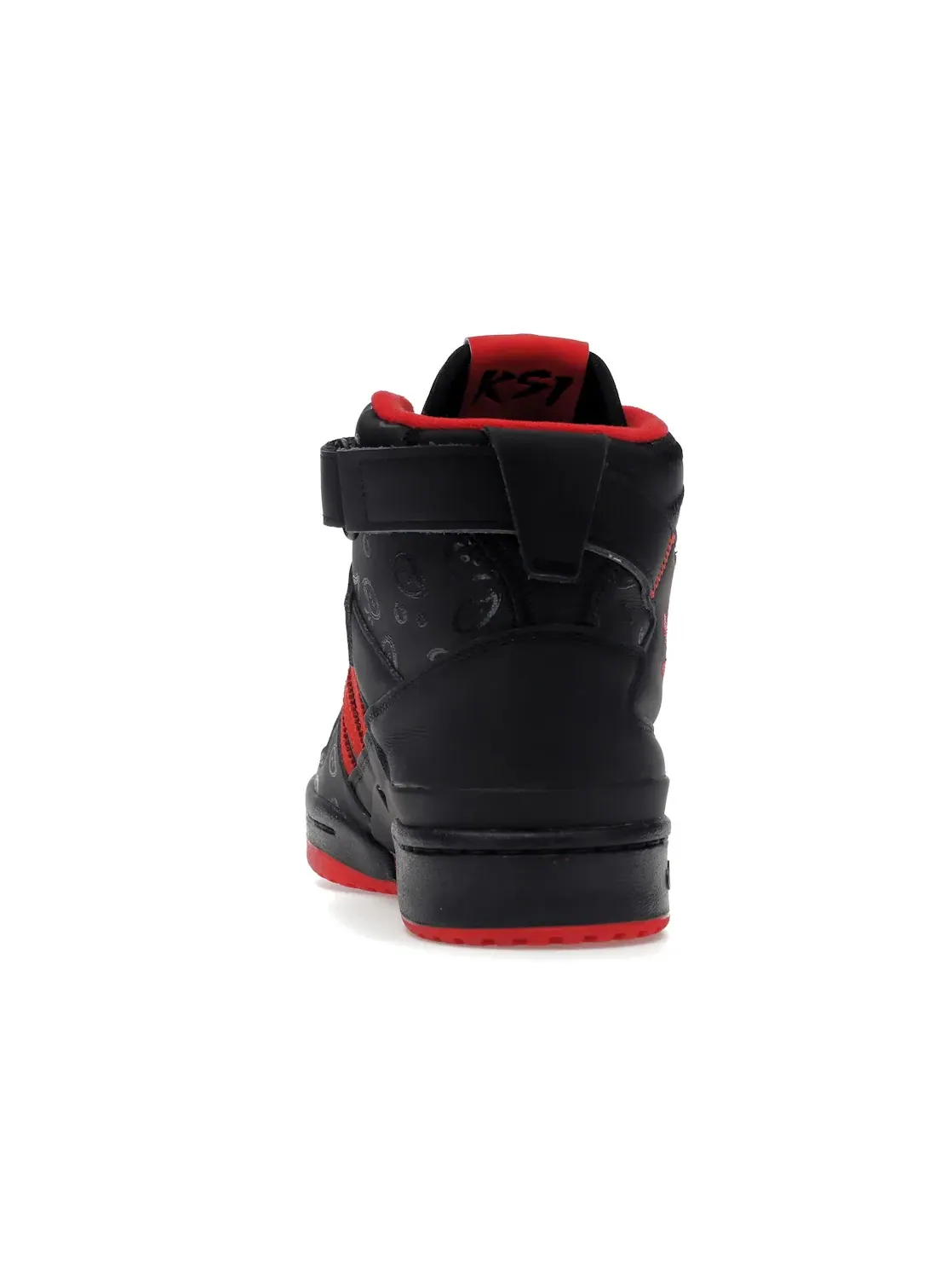 Мужские кроссовки с принтом Adidas Forum High Adidas — изображение 4 из 4, черный/черный/красный