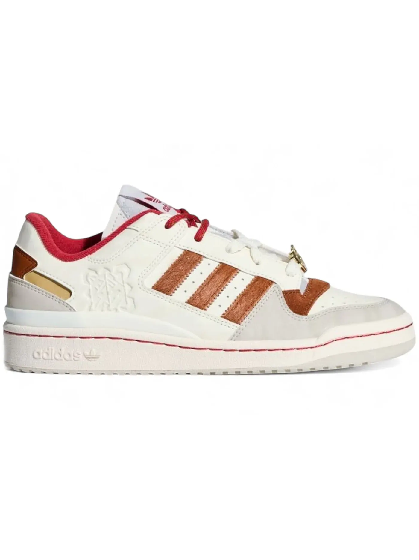 Мужские кроссовки Lifestyle Adidas Forum Low CL — изображение 1 из 1, белый/красный/коричневый