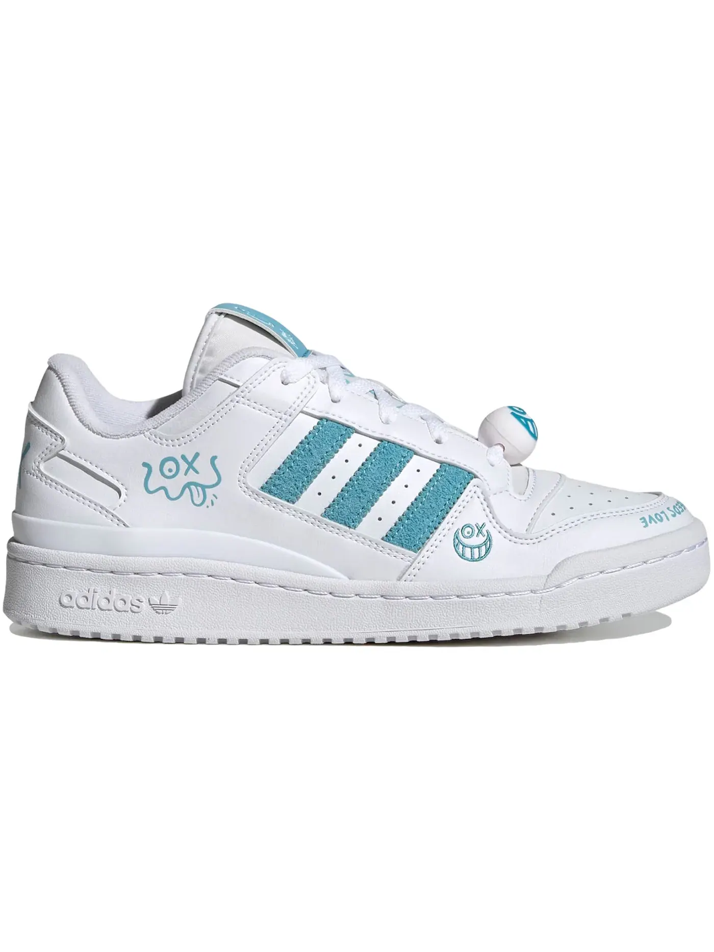 Мужские кроссовки lifestyle с принтом Adidas Forum Low Classic André Saraiva Love Union Adidas — изображение 1 из 1, белый