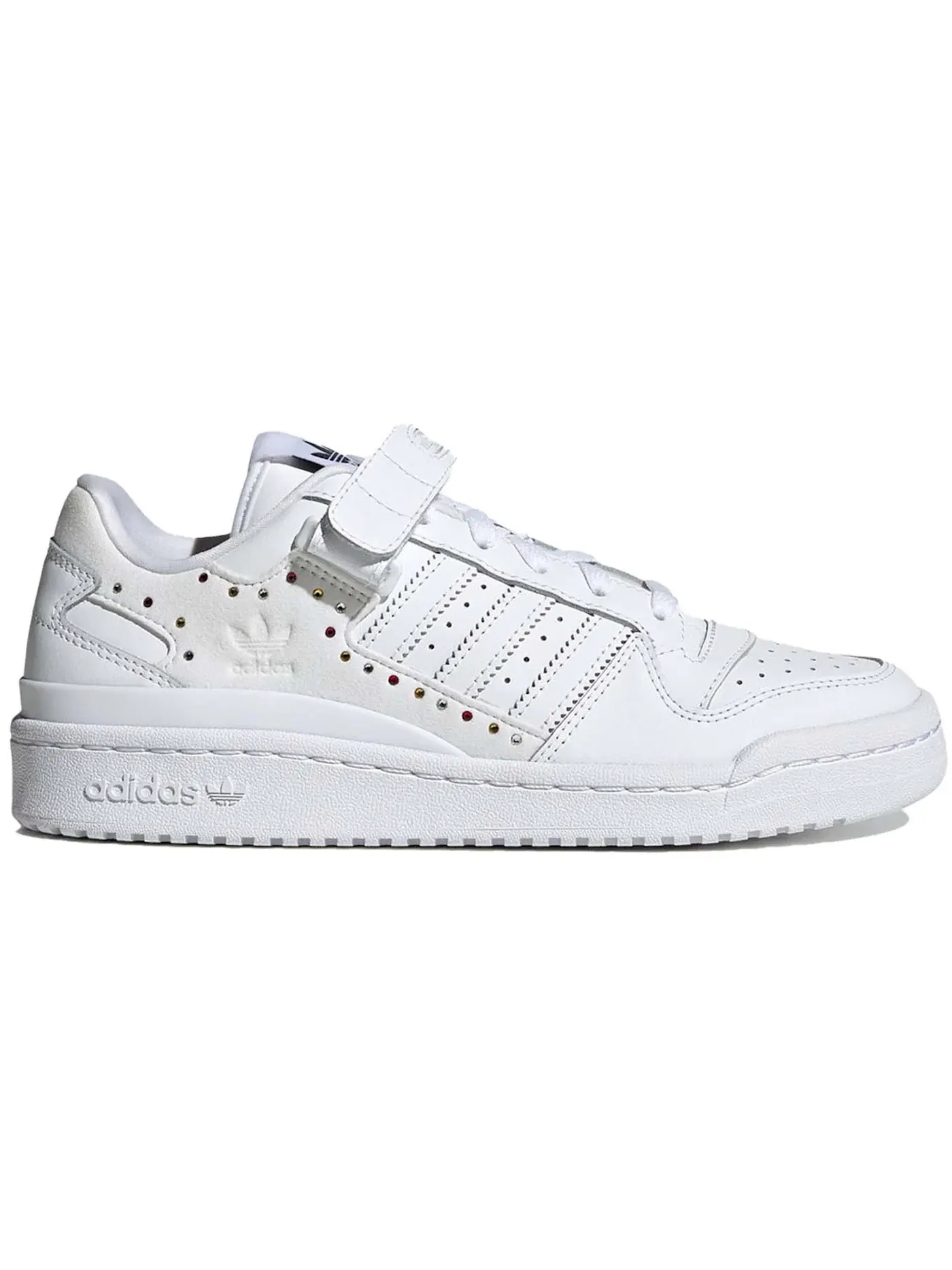 Женские кроссовки Lifestyle с принтом Adidas Forum Low Swarovski White Multi Color — изображение 1 из 1, белый/белый/черный