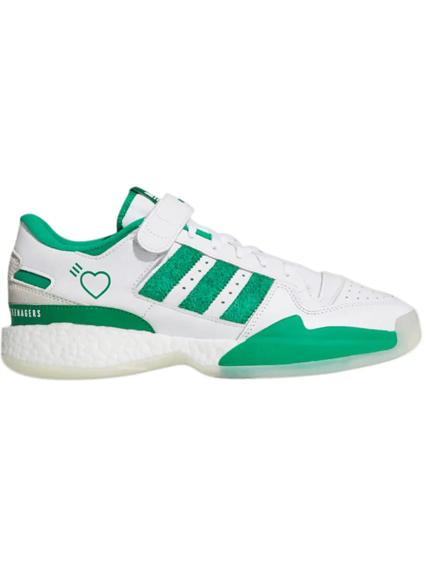 Мужские кроссовки для повседневной носки Adidas Forum Boost Low — изображение 1 из 1, белый/зеленый/белый