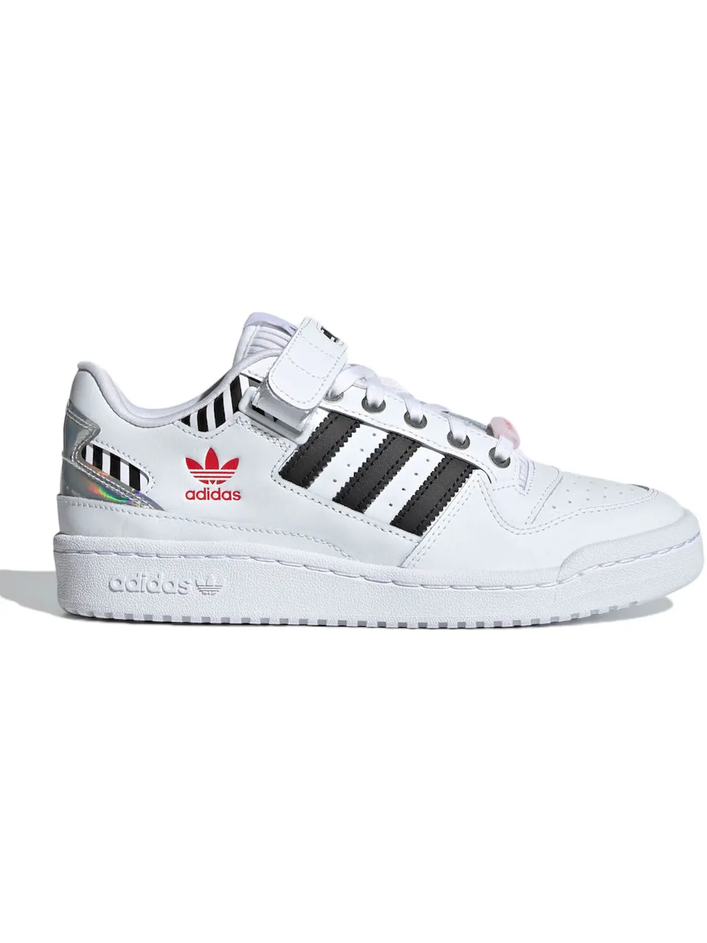 Женские кроссовки для повседневной носки Adidas Forum Low — изображение 1 из 1, белый/черный-розовый