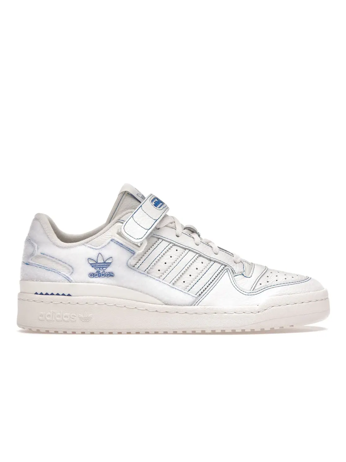 Мужские кроссовки Lifestyle с кожаным верхом Adidas Forum Low — изображение 1 из 4, белый/белый/синий