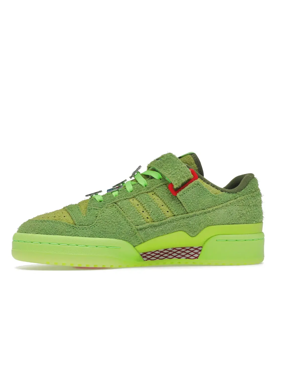 Мужские кроссовки с длинным ворсом The Grinch Adidas Forum Low — изображение 3 из 4, зеленый зеленый зеленый