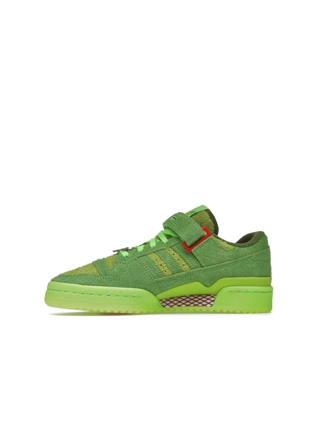 Детские кроссовки с тематикой Гринча Adidas Forum Low — изображение 3 из 4, зеленый/красный