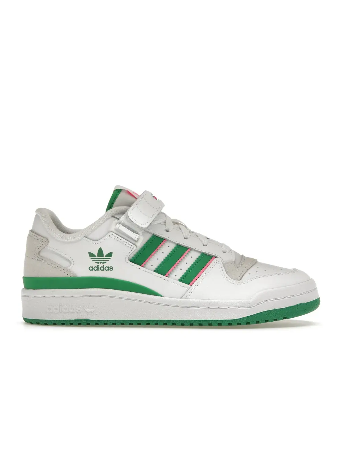 Женские кроссовки с низким верхом Adidas Forum Low — изображение 1 из 4, белый/зеленый/розовый
