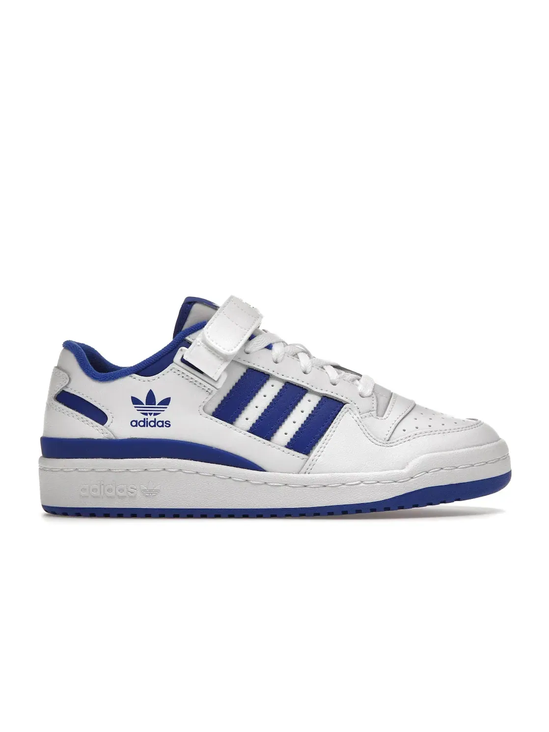 Детские кроссовки для мальчиков с длинным шнурованием Adidas Forum Low — изображение 1 из 4, белый/синий/белый