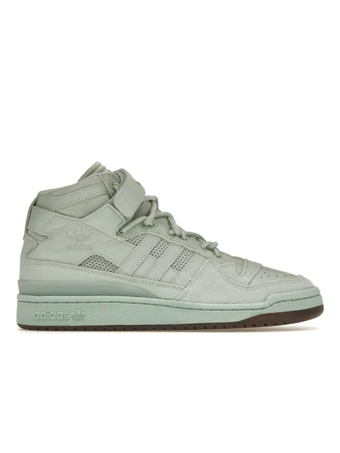 Мужские кроссовки с замшевыми и кожаными вставками Adidas Forum Mid — изображение 1 из 4, зеленый зеленый