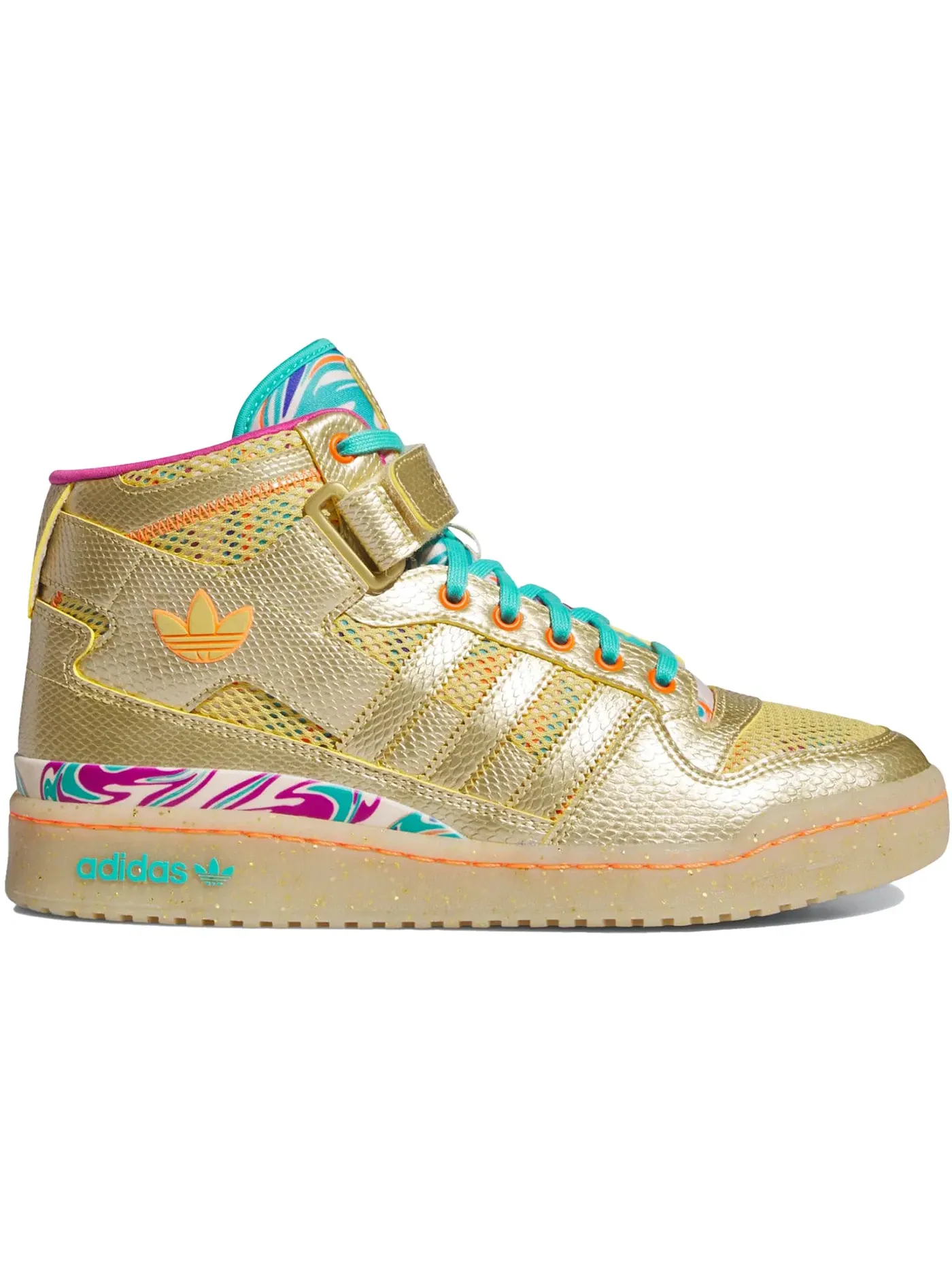 Мужские кроссовки Lifestyle Adidas Forum Mid — изображение 1 из 1, золотистый металлик