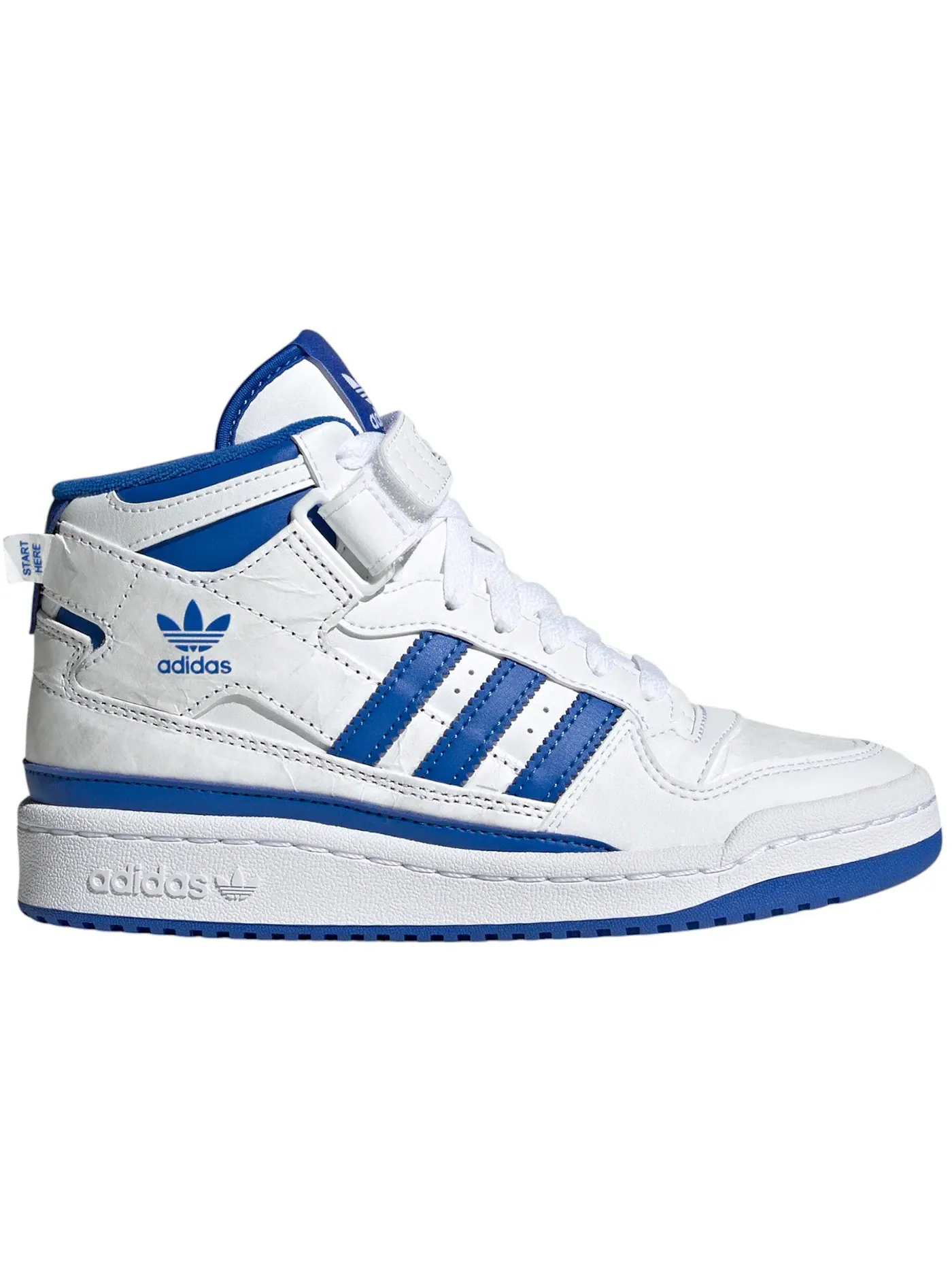 Детские кроссовки Lifestyle с высоким верхом Adidas Forum Mid — изображение 1 из 1, белый/синий/белый