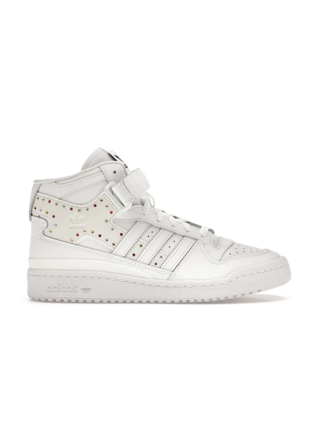 Женские кроссовки с принтом Adidas Forum Mid — изображение 1 из 4, белый/белый/черный