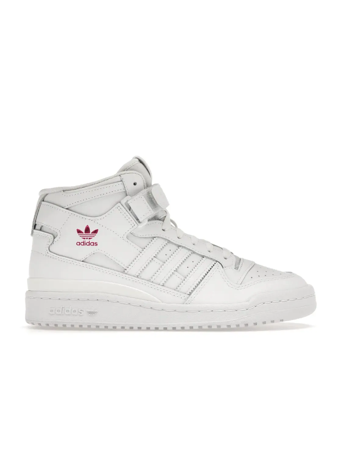 Женские кроссовки с высоким верхом Adidas Forum Mid — изображение 1 из 4, белый/белый/розовый