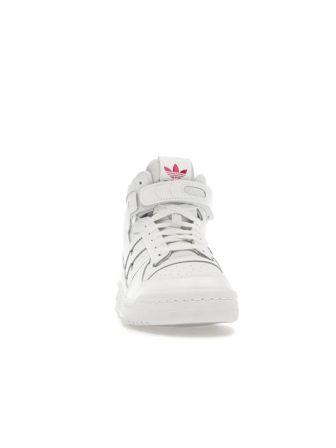 Женские кроссовки с высоким верхом Adidas Forum Mid — изображение 2 из 4, белый/белый/розовый
