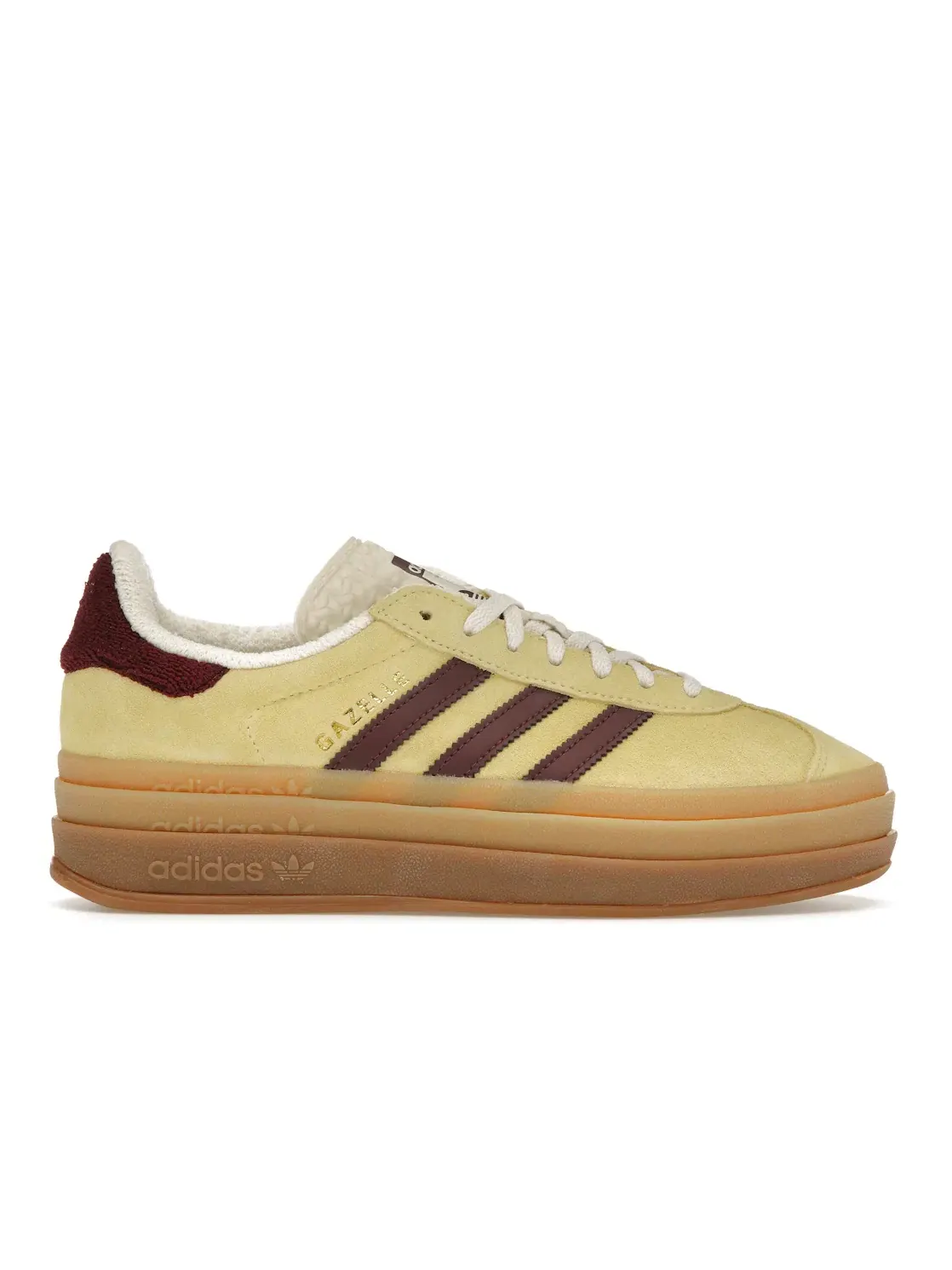 Женские кроссовки на платформе Gazelle Bold Adidas — изображение 1 из 4, желтый//белый