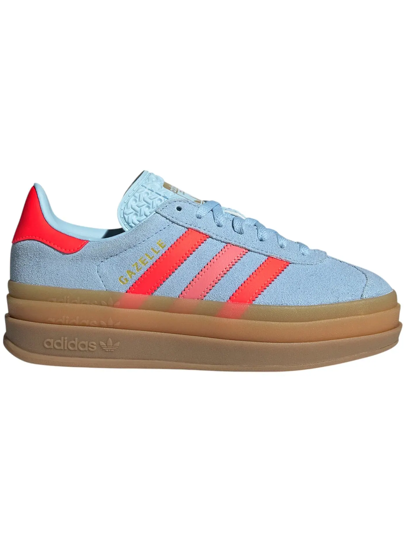 Детские кроссовки для девочек Adidas Gazelle Bold Clear Sky Solar Red Gold Metallic — изображение 1 из 1