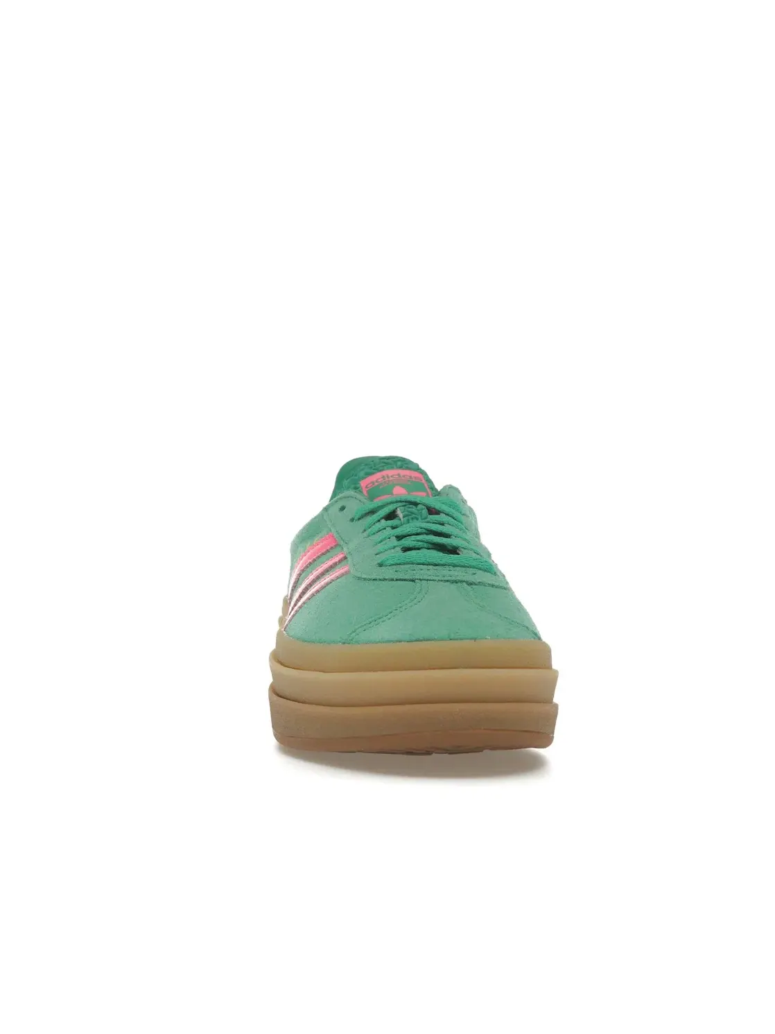 Женские кроссовки Lifestyle с замшевым верхом Adidas Gazelle Bold — изображение 2 из 4, зеленый/розовый