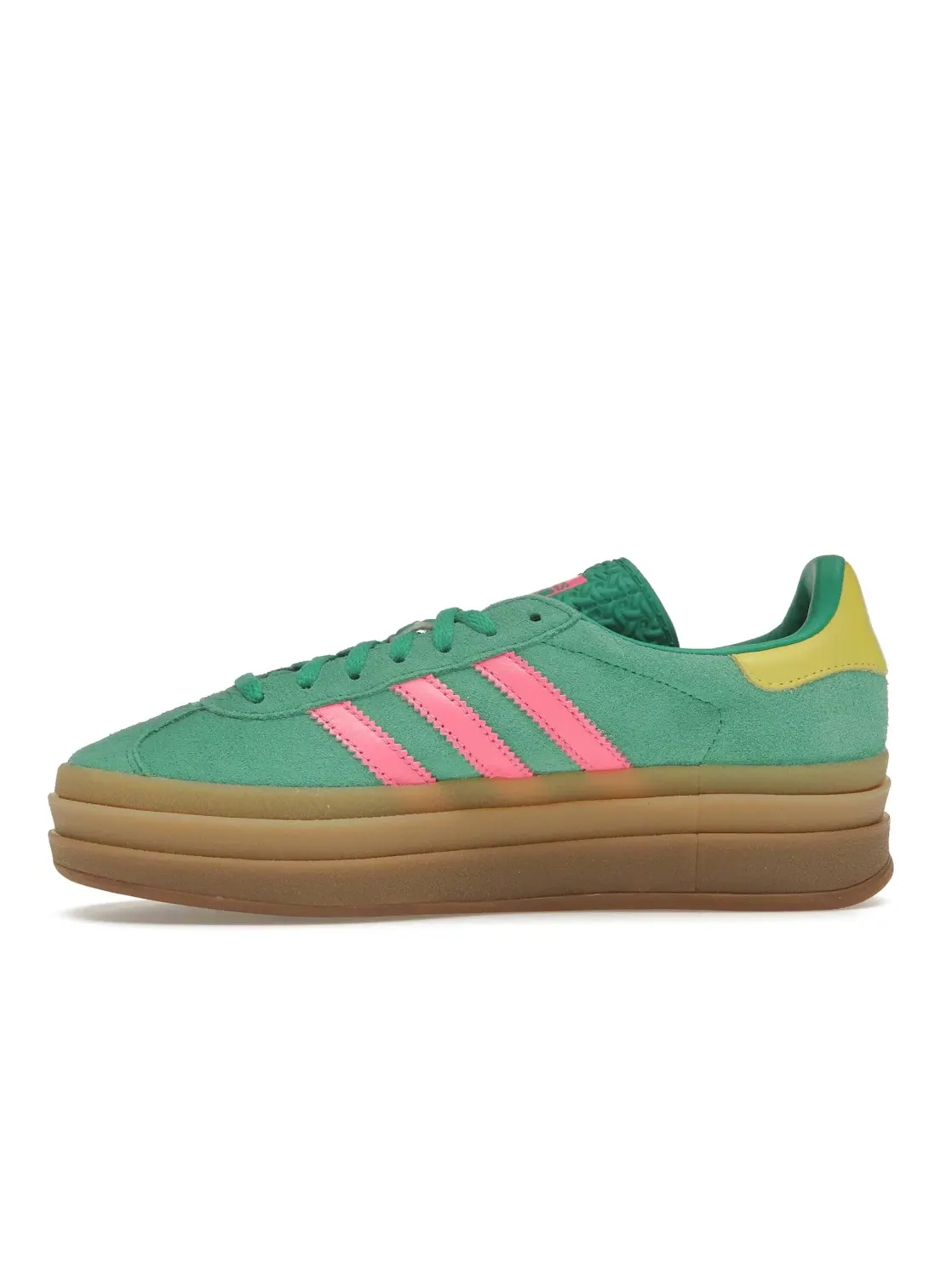 Женские кроссовки Lifestyle с замшевым верхом Adidas Gazelle Bold — изображение 3 из 4, зеленый/розовый