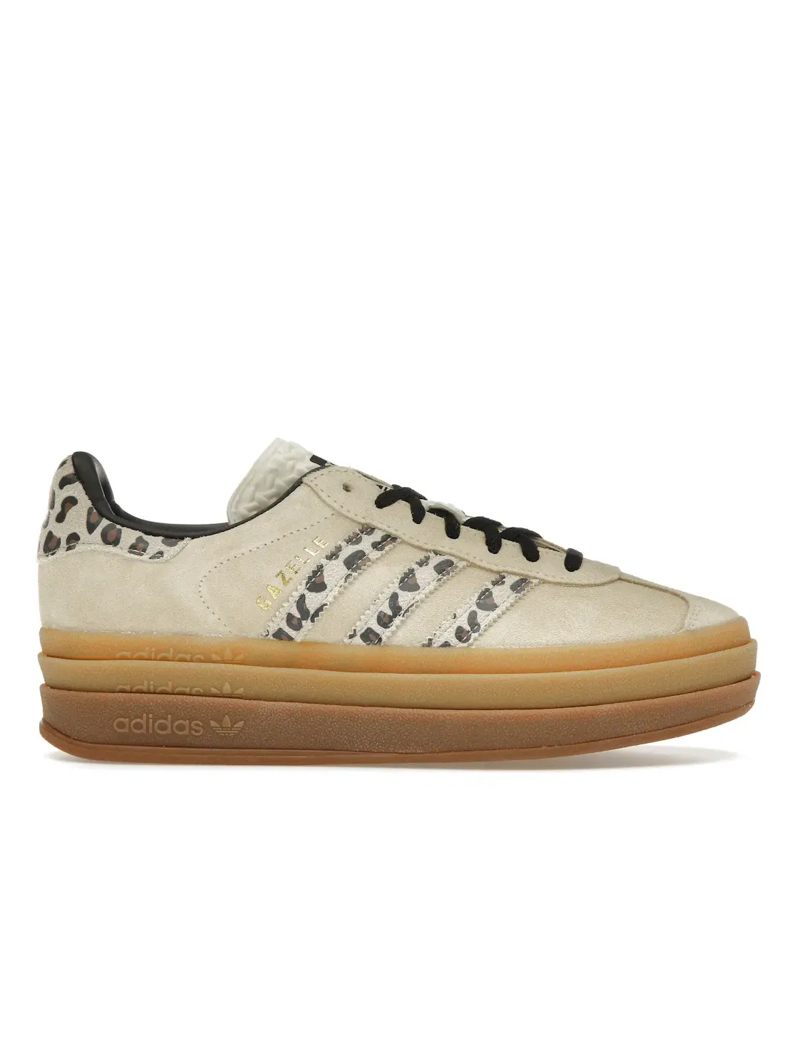 Женские кроссовки с леопардовым принтом Adidas Gazelle Bold — изображение 1 из 4, кремовый/белый/черный