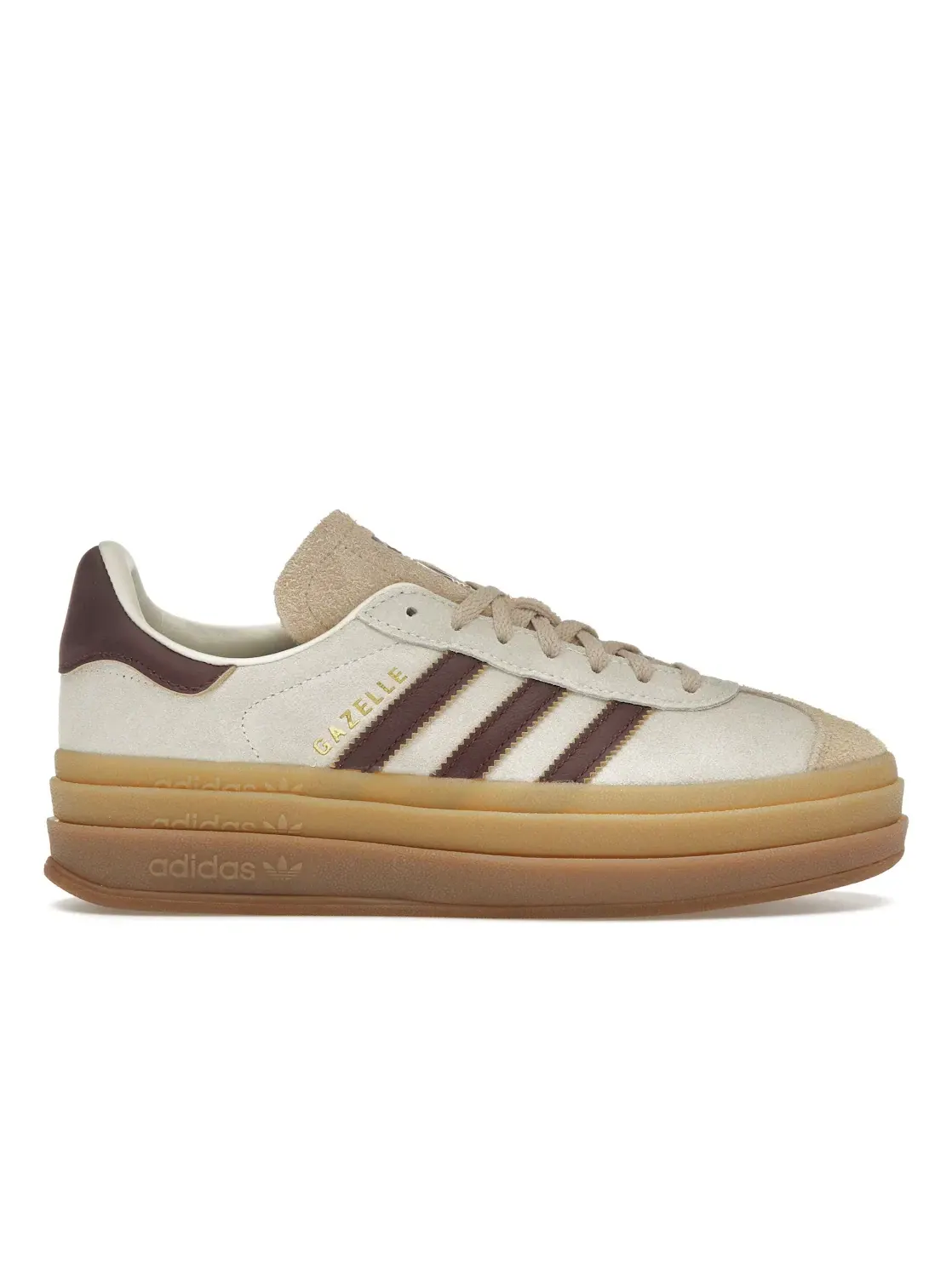 Женские кроссовки lifestyle Adidas Gazelle Bold — изображение 1 из 4, кремовый белый//бежевый
