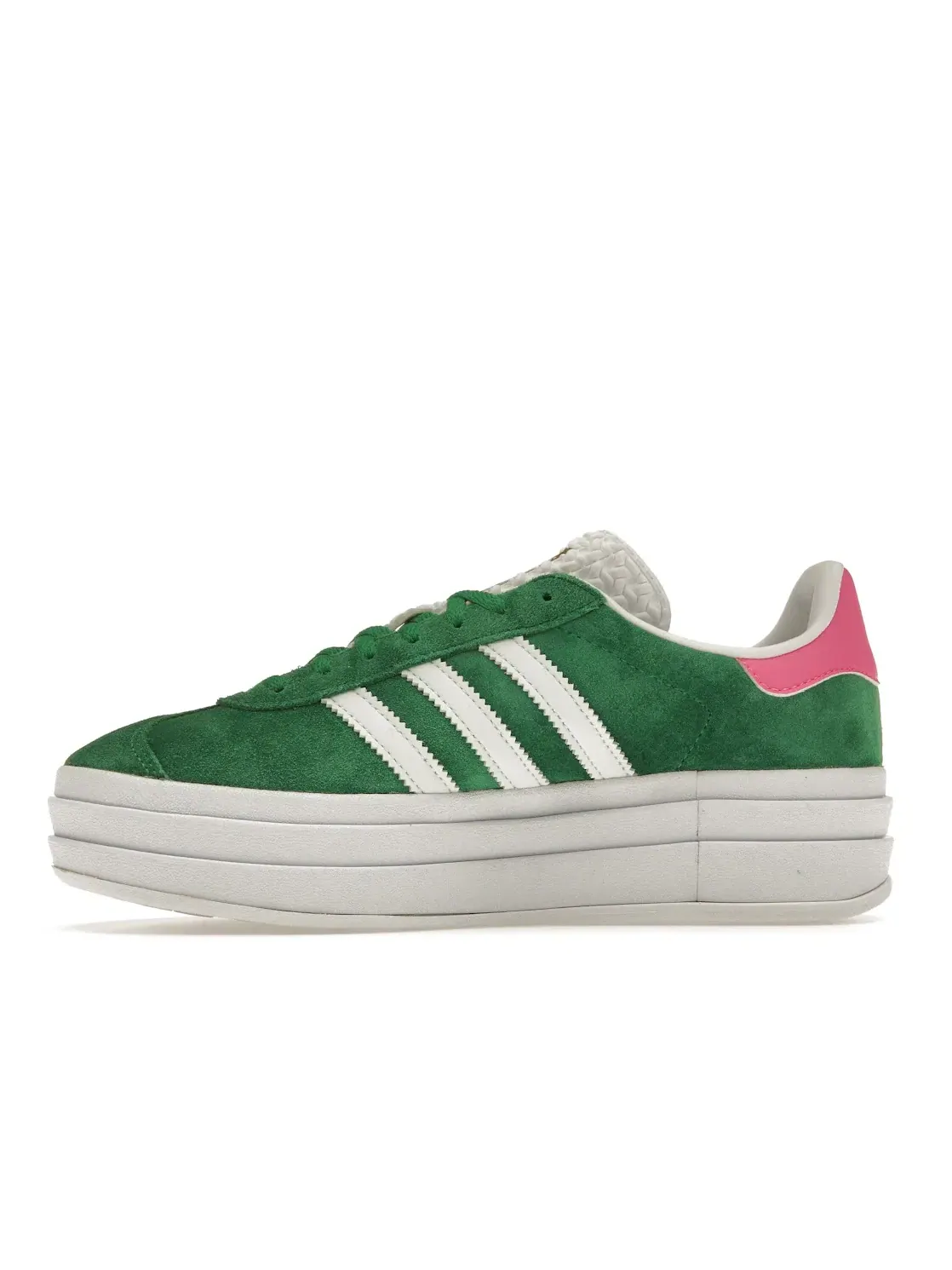 Женские кроссовки с замшевым верхом Adidas Gazelle Bold — изображение 3 из 4, зеленый/белый/розовый