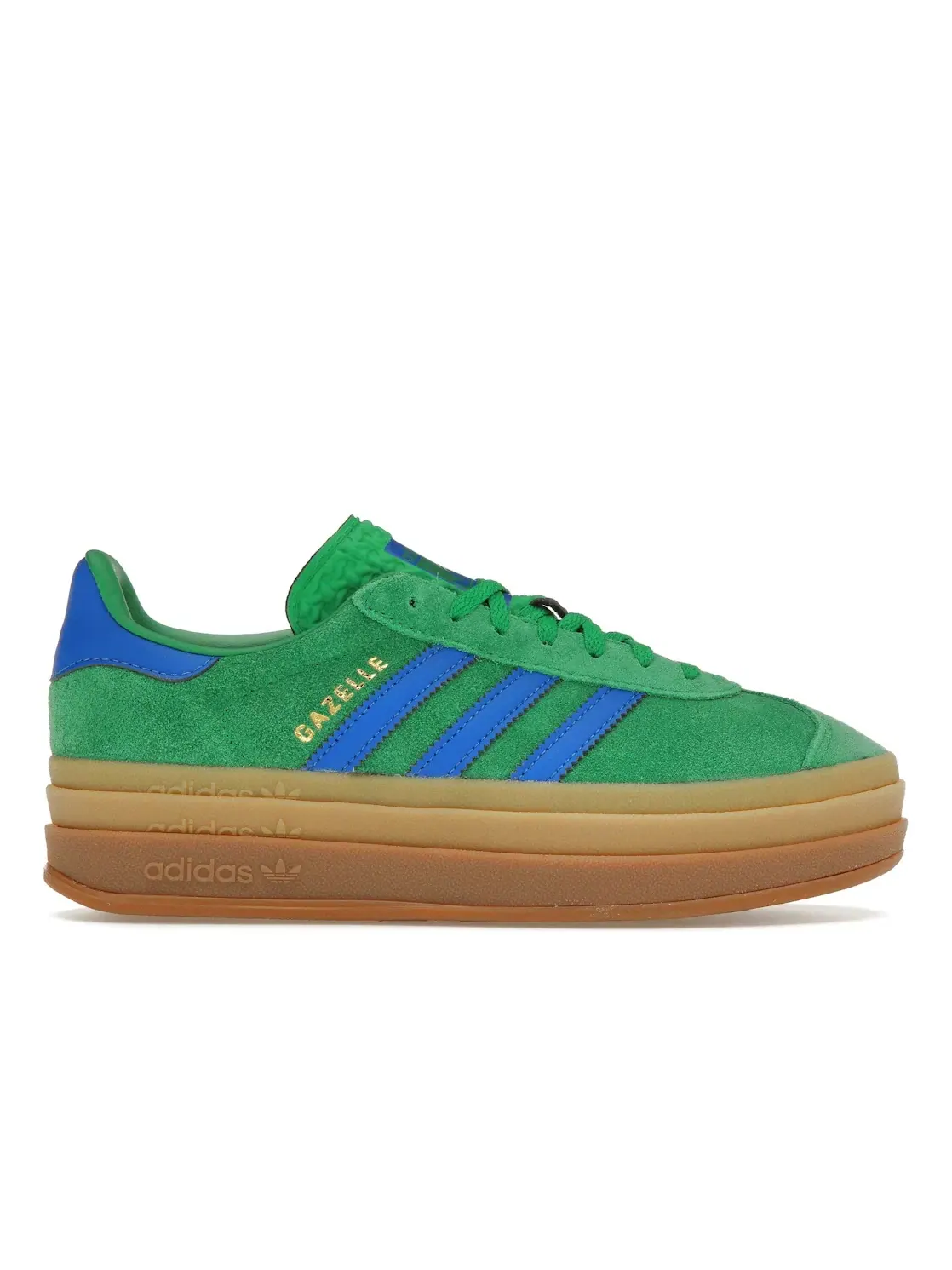 Женские кроссовки на платформе из замши Adidas Gazelle Bold — изображение 1 из 4, зеленый//зеленый