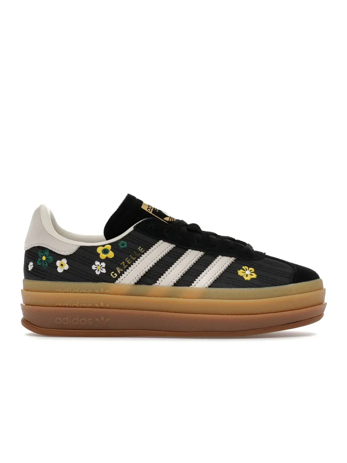Женские кроссовки lifestyle Adidas Gazelle Bold — изображение 1 из 4, черный/белый/желтый