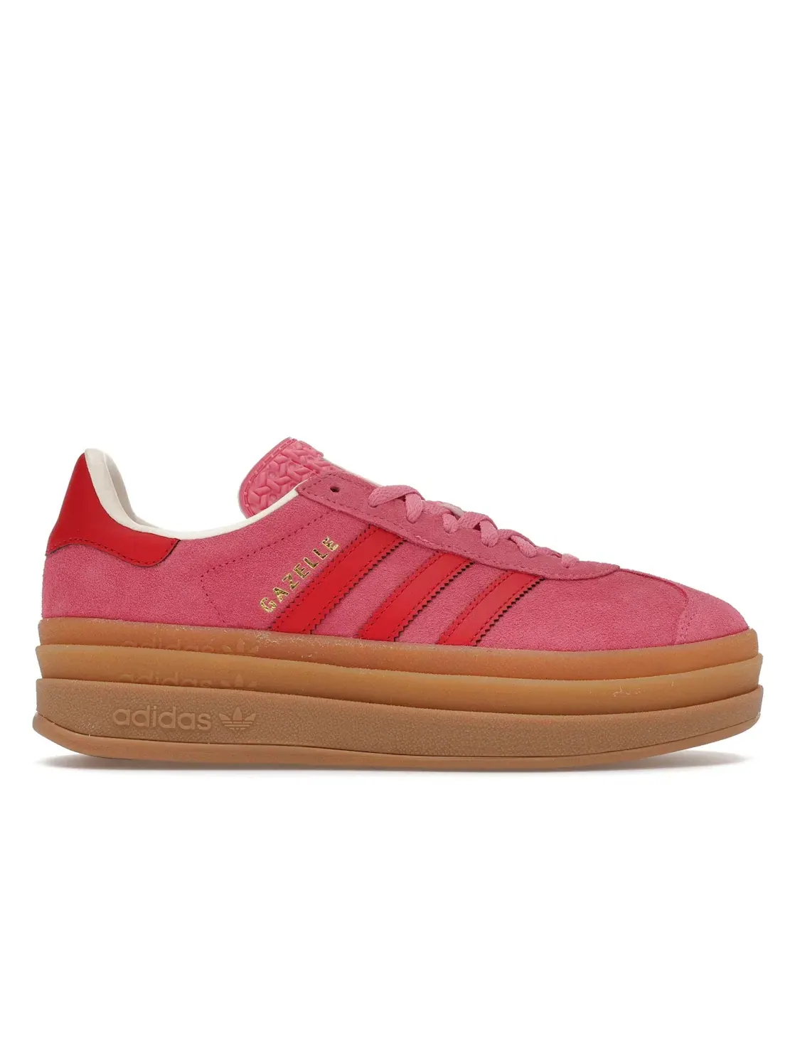 Детские кроссовки lifestyle с прошитыми полосками Adidas Gazelle Bold — изображение 1 из 4, розовый кремовый белый