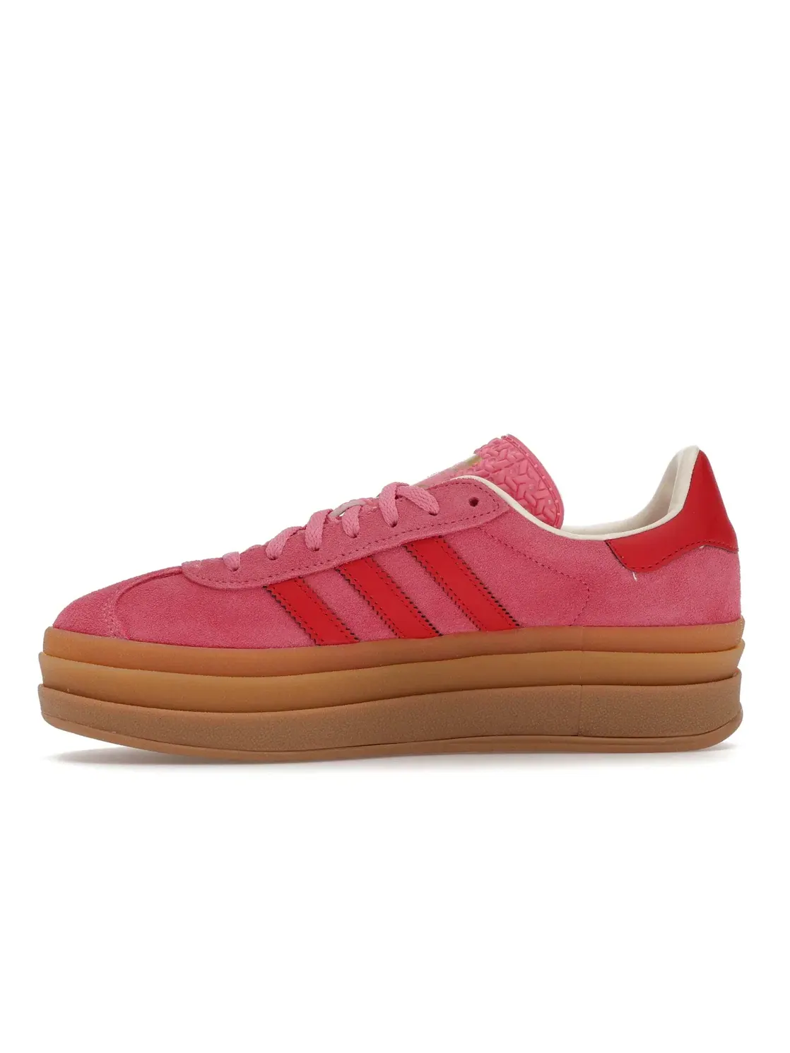 Детские кроссовки lifestyle с прошитыми полосками Adidas Gazelle Bold — изображение 3 из 4, розовый кремовый белый