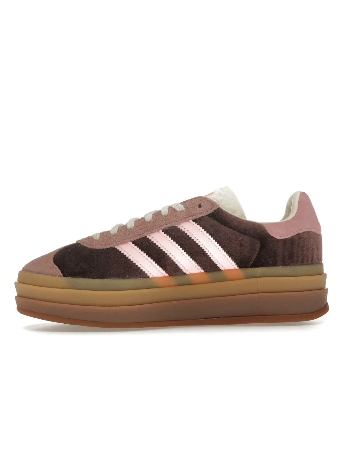 Женские кроссовки с толстой подошвой Adidas Gazelle Bold — изображение 3 из 4, коричневый розовый