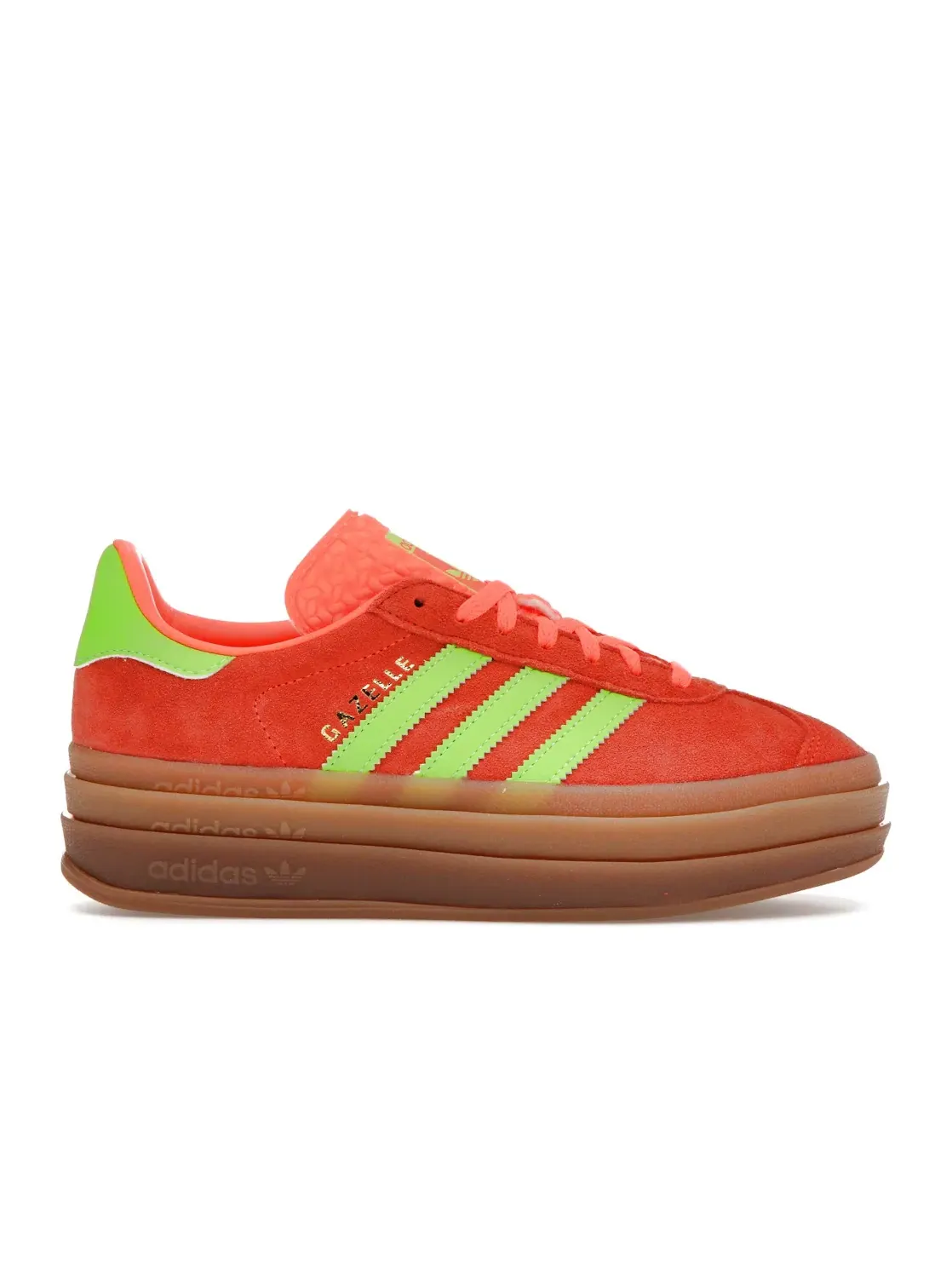 Женские кроссовки с платформой Adidas Gazelle Bold — изображение 1 из 4, оранжевый/зеленый