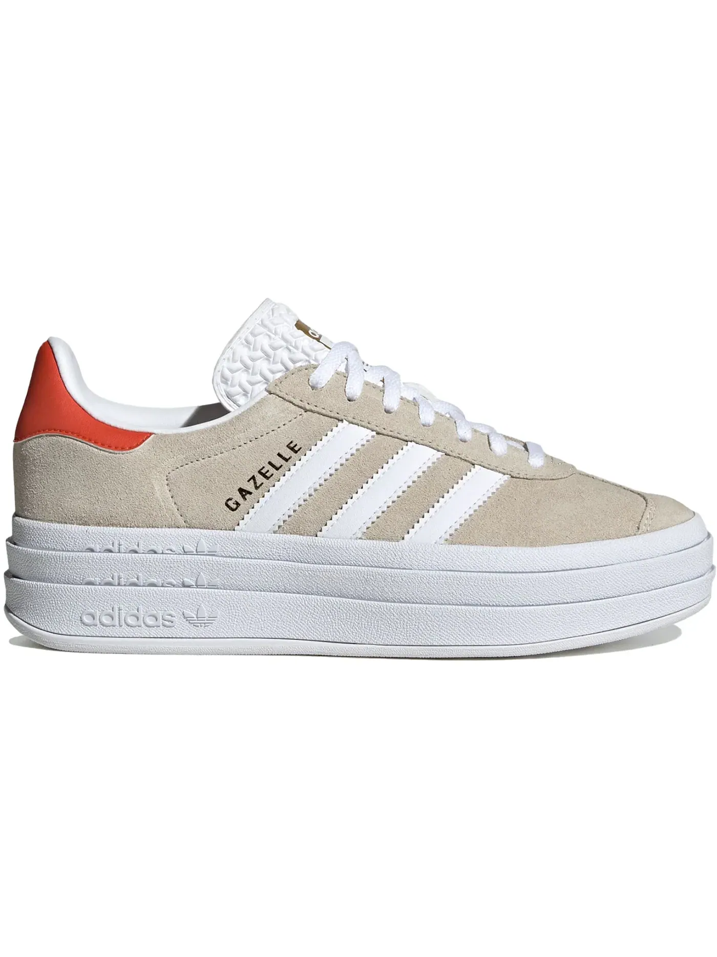 Женские кроссовки на платформе Adidas Gazelle Bold — изображение 1 из 1, бежевый/белый/оранжевый
