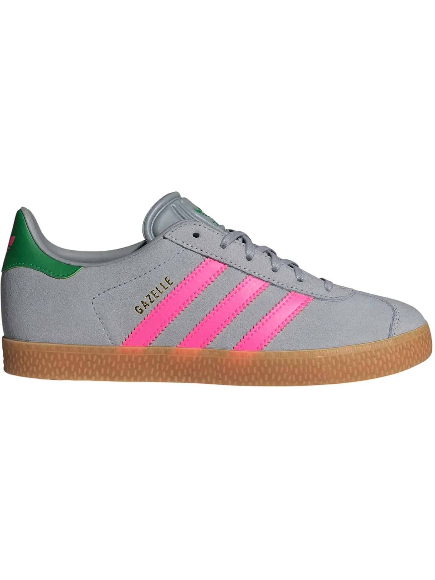 Детские кроссовки Lifestyle Adidas Gazelle Halo Silver Lucid Pink Green (GS) — изображение 1 из 1