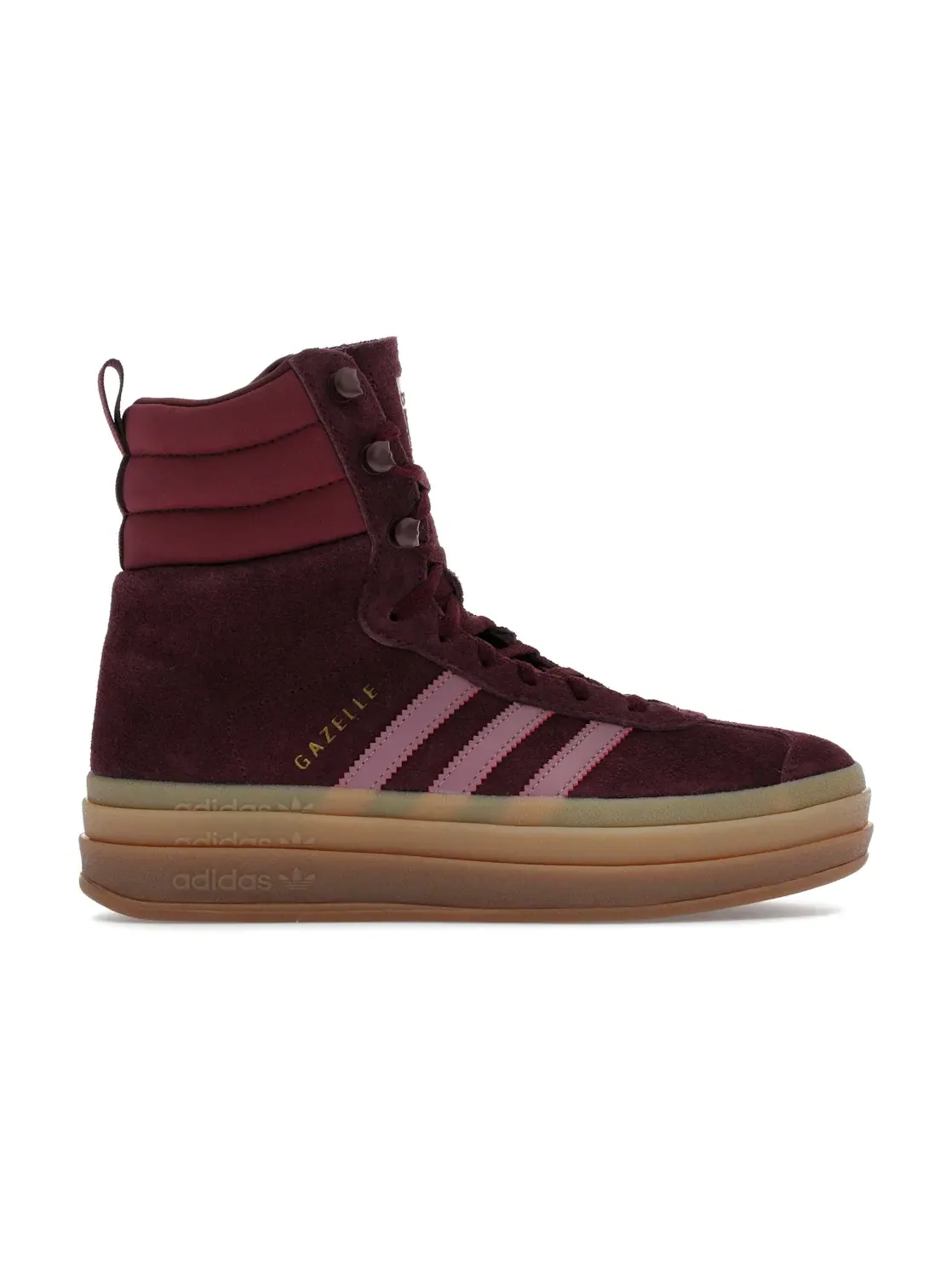 Женские кроссовки lifestyle с высоким верхом Adidas Gazelle High — изображение 1 из 4, золотистый металлик