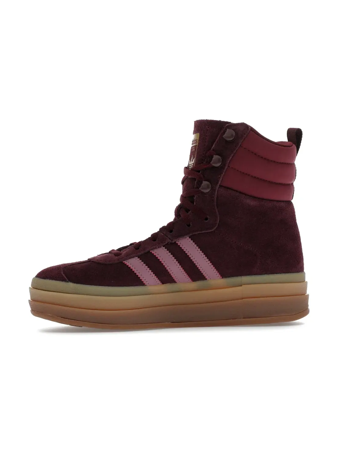 Женские кроссовки lifestyle с высоким верхом Adidas Gazelle High — изображение 3 из 4, золотистый металлик