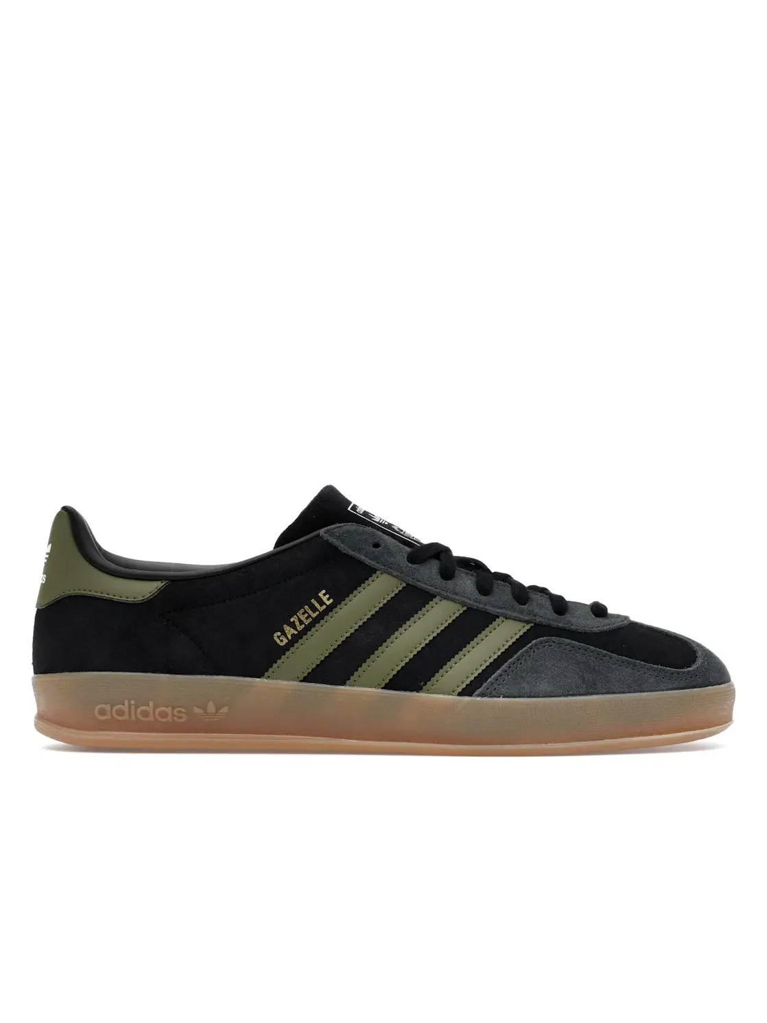 Мужские кроссовки Lifestyle Adidas Gazelle Indoor — изображение 1 из 4, черный оливковый