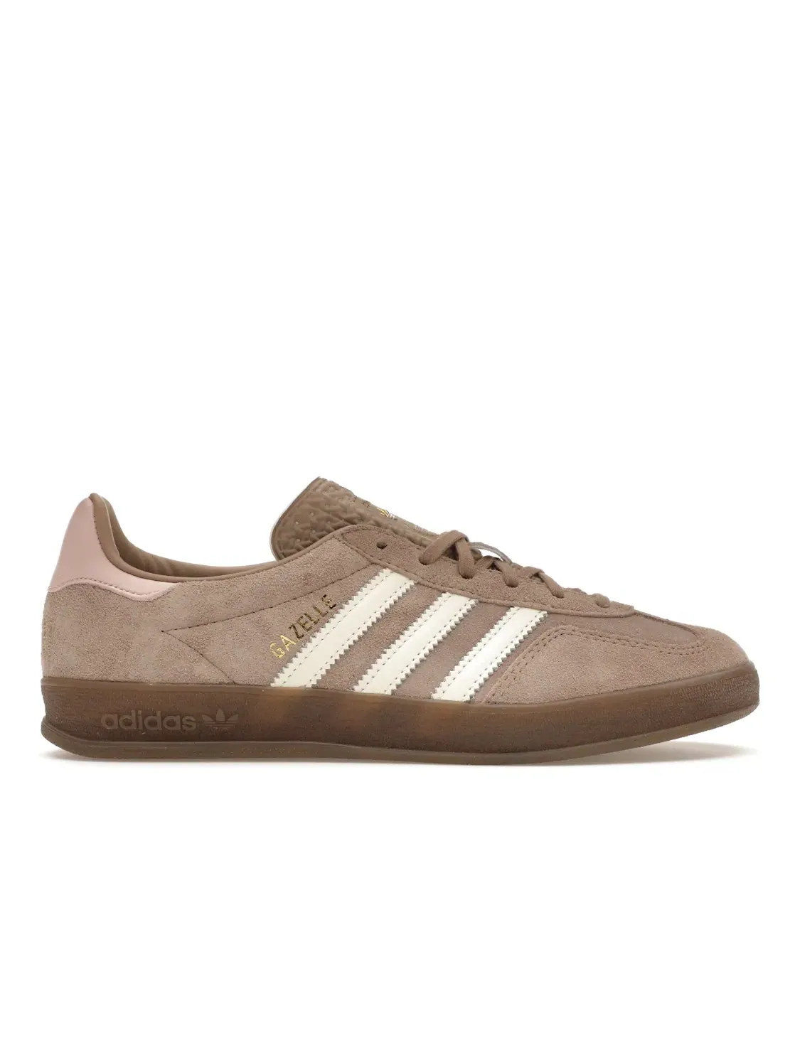 Женские кроссовки замшевые Adidas Gazelle Indoor — изображение 1 из 4, коричневый/розовый