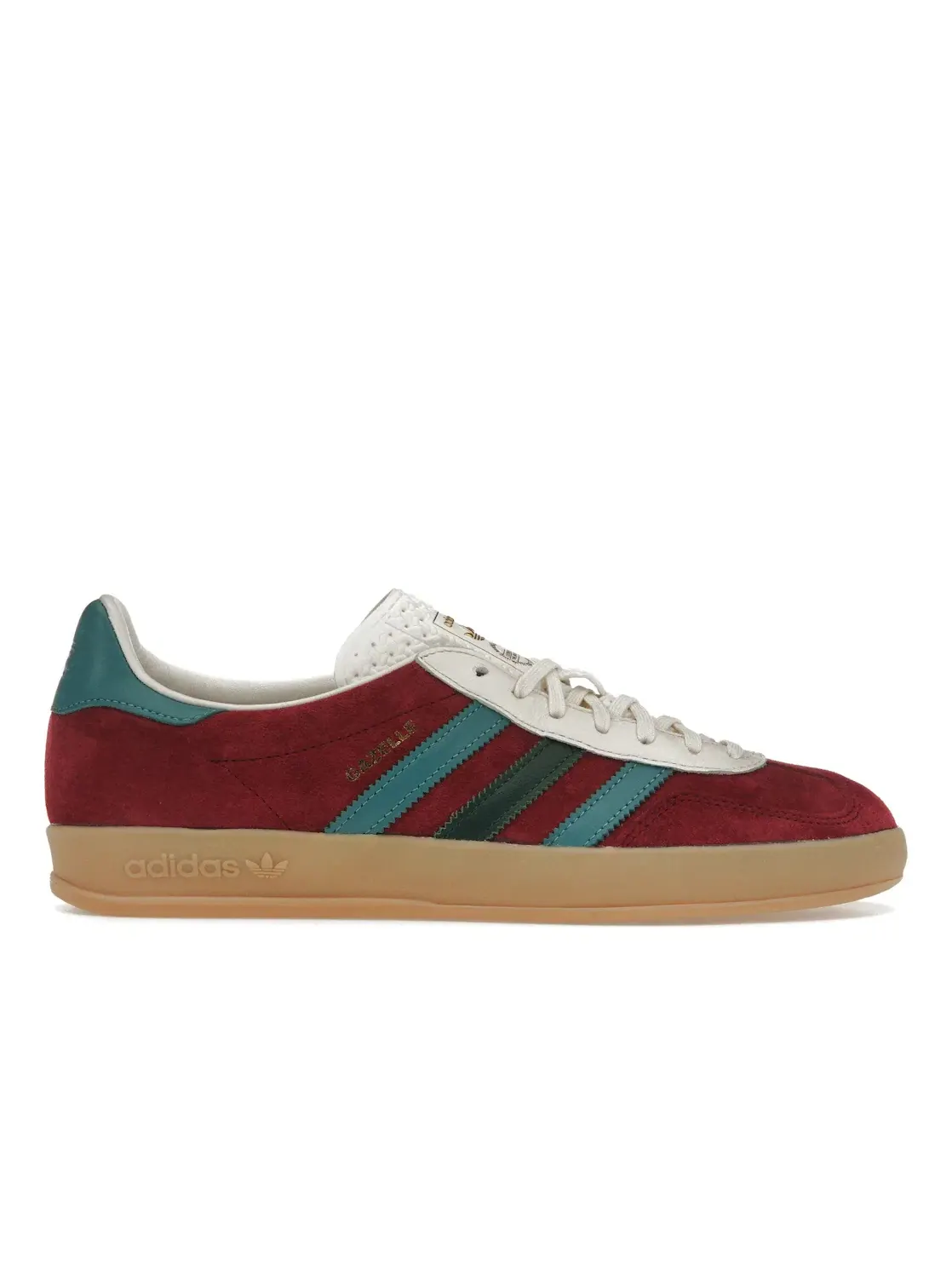 Мужские кроссовки с замшевым верхом Adidas Gazelle Indoor — изображение 1 из 4, бордовый//зеленый