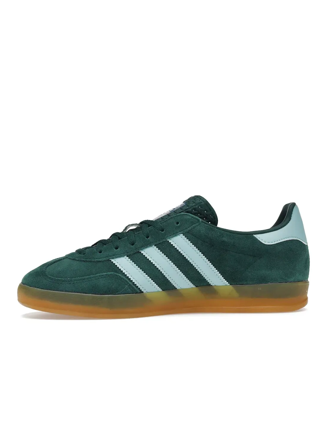 Мужские кроссовки для повседневной носки с замшевым верхом Adidas Gazelle Indoor — изображение 3 из 4, зеленый//золотистый