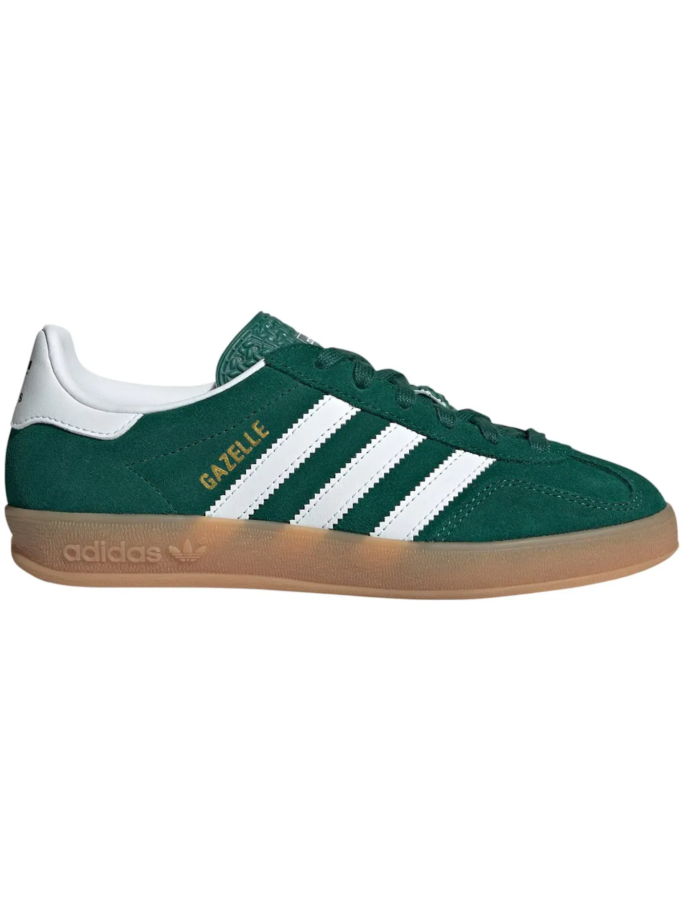 Детские кроссовки lifestyle с замшевым верхом Adidas Gazelle Indoor — изображение 1 из 1, зеленый белый