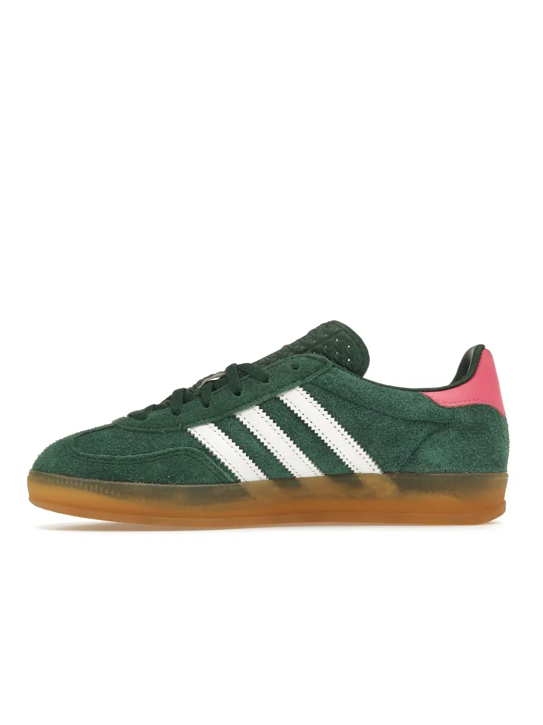 Женские кроссовки с замшевым верхом Adidas Gazelle Indoor — изображение 3 из 4, зеленый/белый/розовый