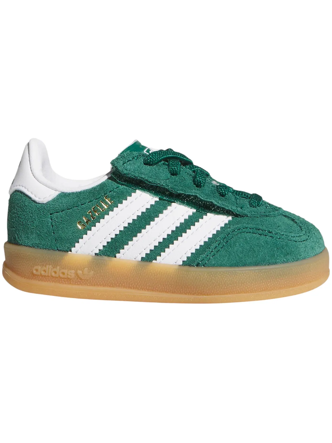 Детские кроссовки Lifestyle на липучке Adidas Gazelle Indoor Comfort Closure Adidas — изображение 1 из 1, зеленый/белый